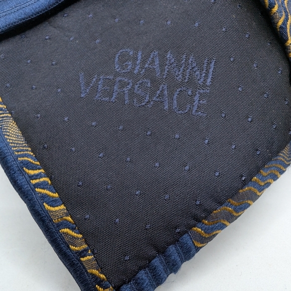 Versace Blue and Gold Medusa Head  Tie - Picture 6 of 7